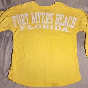 Fort Myers Beach Ladies Small Long Sleeve Yellow Shirt